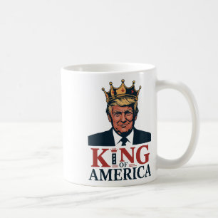 Caneca De Café Rei da América Presidente Trump - Trump Engraçado