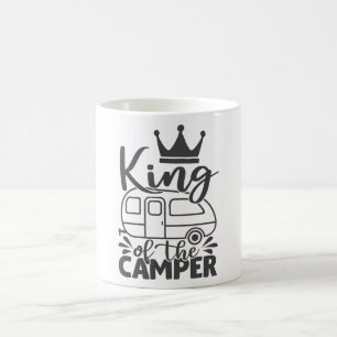 Caneca De Café Rei Da Campanha Engraçado Acampamento, Dizendo