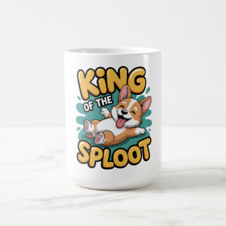 Caneca De Café Rei do Presente de Posição deitada do Cão Divertid