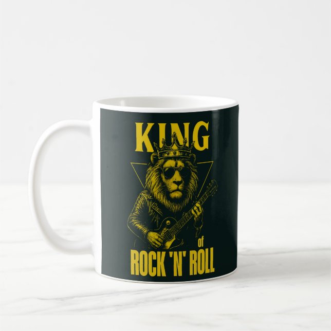 Caneca De Café Rei do Rock N Roll Tocador de Guitarra Leão (Esquerda)