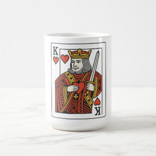 Caneca De Café Rei dos Corações - Vermelho Regal e Dourado