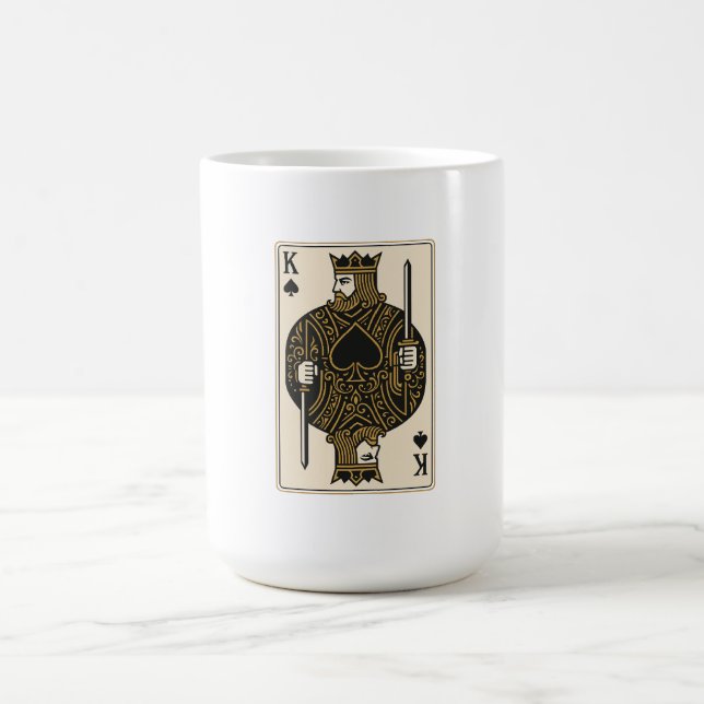 Caneca De Café Rei dos Espadas - Preto Regal e Dourado (Centro)