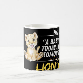 Caneca De Café Rei Futuro: Trabalho de arte Motivacional Lion Beb