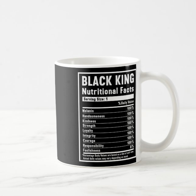 Caneca De Café Rei Negro Fatos Nutricionais Africanos História Ne (Direita)