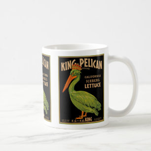 Caneca De Café Rei Pelicano Marcagem com ferro quente Alface