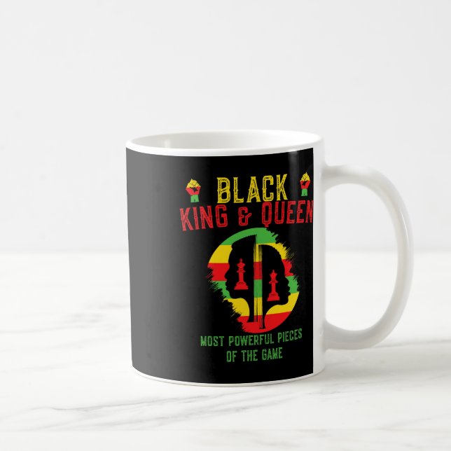 Caneca De Café Rei Preto E Rainha Peça Mais Poderosa Do Ga (Direita)