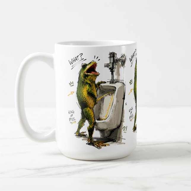 Caneca De Café Rei Sapo Humor de Banheiro (Esquerda)