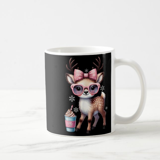Caneca De Café Reindeer Bebendo Chocolate Quente Bougie Women Gir (Direita)
