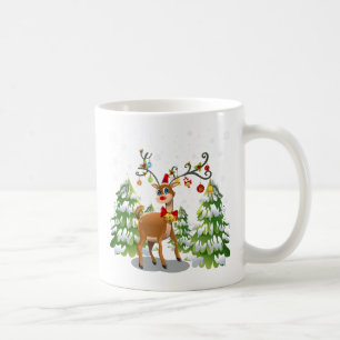 Caneca De Café Reindeer Bonito na Neve