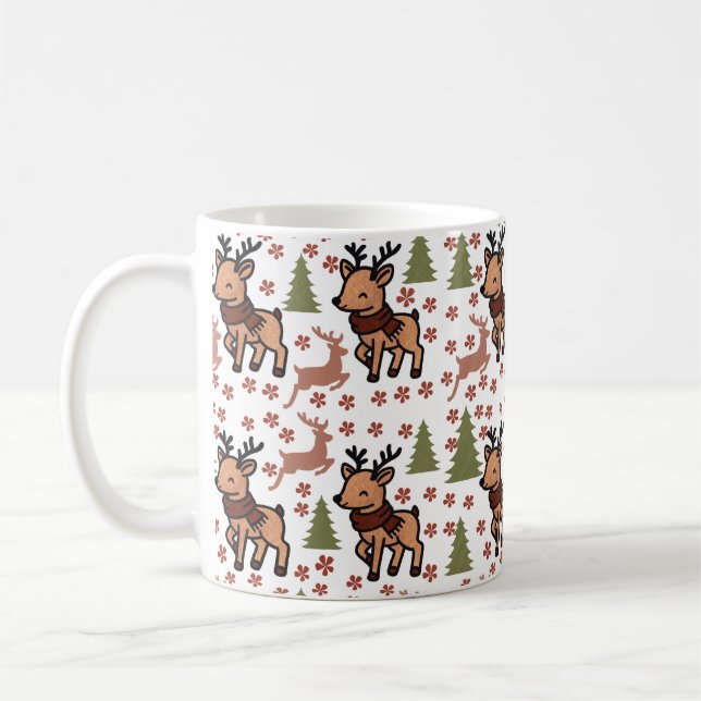 Caneca De Café Reindeer cute floral mug (Esquerda)
