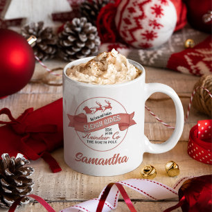 Caneca De Café Reindeer de Natais vintages Personalizados