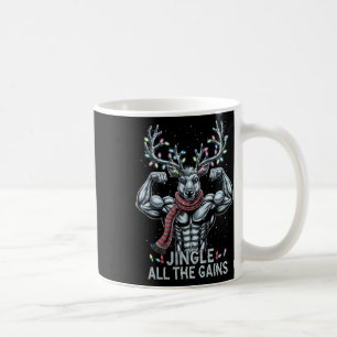 Caneca De Café Reindeer De Natal Gym Workout Jingle Todo Ganho