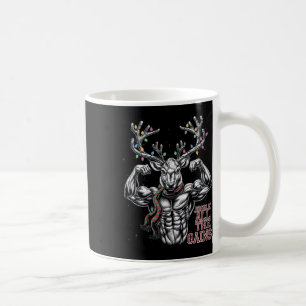 Caneca De Café Reindeer De Natal Gym Workout Jingle Todo Ganho