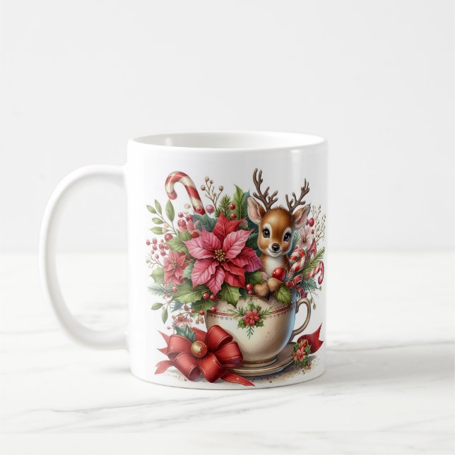 Caneca De Café Reindeer de Natal Mug 4 (Esquerda)