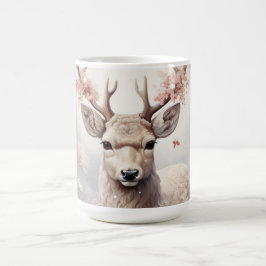 Caneca De Café Reindeer De Natal Na Floresta