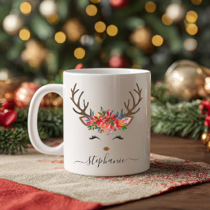 Caneca De Café Reindeer Feriado Feriado Personalizado