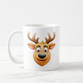 Caneca De Café reindeer happy reindeer with big antlers and smile