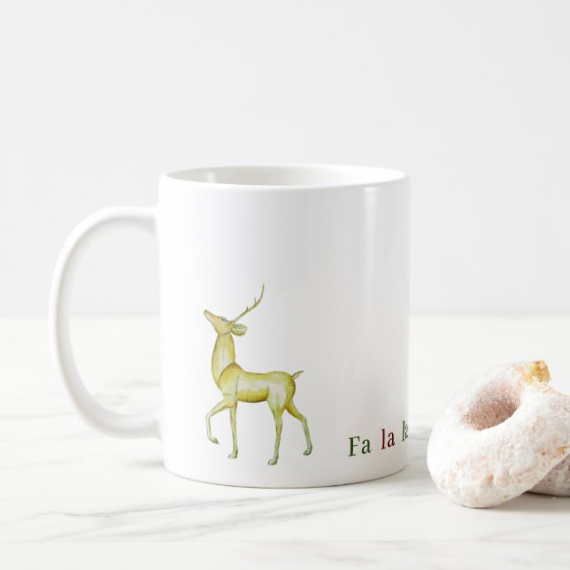 Caneca De Café Reindeer Moderno Minimalista Contemporâneo (Com Donut)