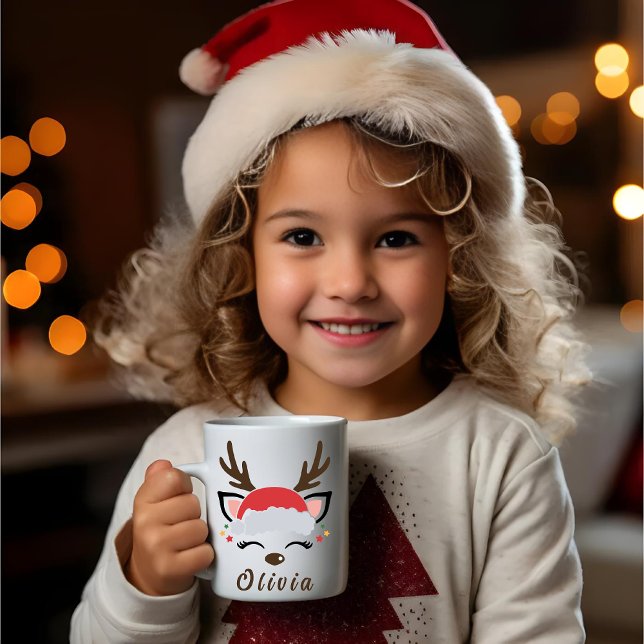 Caneca De Café Reindeer Mug de Natal | Caneta de Rena (Criador carregado)