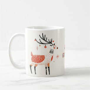 Caneca De Café Reindeer Mug de Natal   Design de Feriado Nórdico