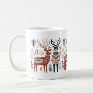 Caneca De Café Reindeer Mug de Natal escandinavo