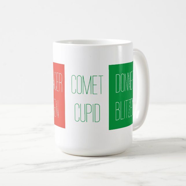 Caneca De Café REINDEER NOMES Tall White Mug (Frente Esquerda)