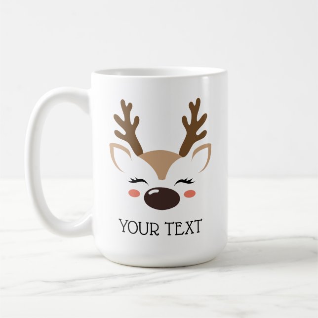 Caneca De Café Reindeer Personalizado Cacau Quente ou Mug de Café (Esquerda)