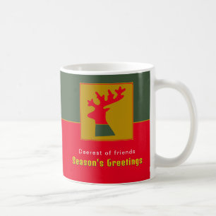 Caneca De Café Reindeer Personalizado Verde Amarelo Verde