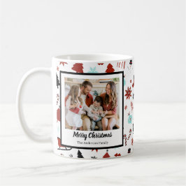 Caneca De Café Reindeer Sleigh Christmas Pine Trees