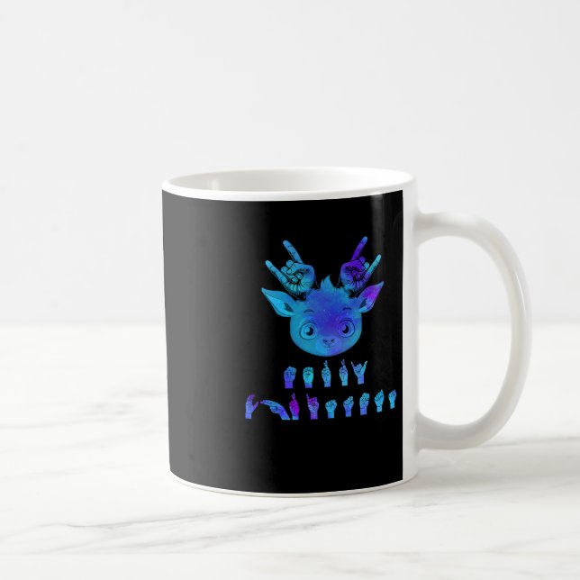 Caneca De Café Reindeer surdo de Natal surdo surdo Asl Awarenes (Direita)