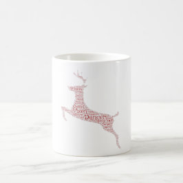 Caneca De Café Reindeer Word Art Rudolph Blixem Comet Cupid