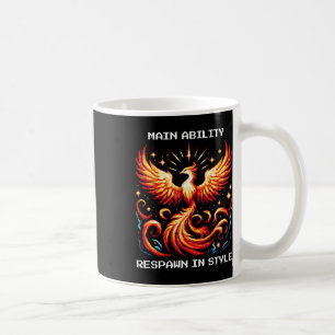 Caneca De Café Reiniciar com Estilo Phoenix Pixel Revival Arte de