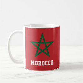 Caneca De Café Reino de Marrocos Flag Red Star Marroquino