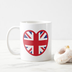 Caneca De Café Reino Unido Union Jack Flag Heart