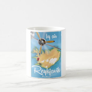 Caneca De Café Reiquiavique, poster de viagens de férias da Isl