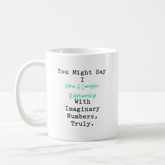 Caneca De Café Relacionamento Complexo Números Imaginários Matemá (Esquerda)