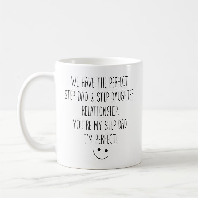 Caneca De Café Relacionamento Engraçado entre Padrasto e Enteada (Esquerda)