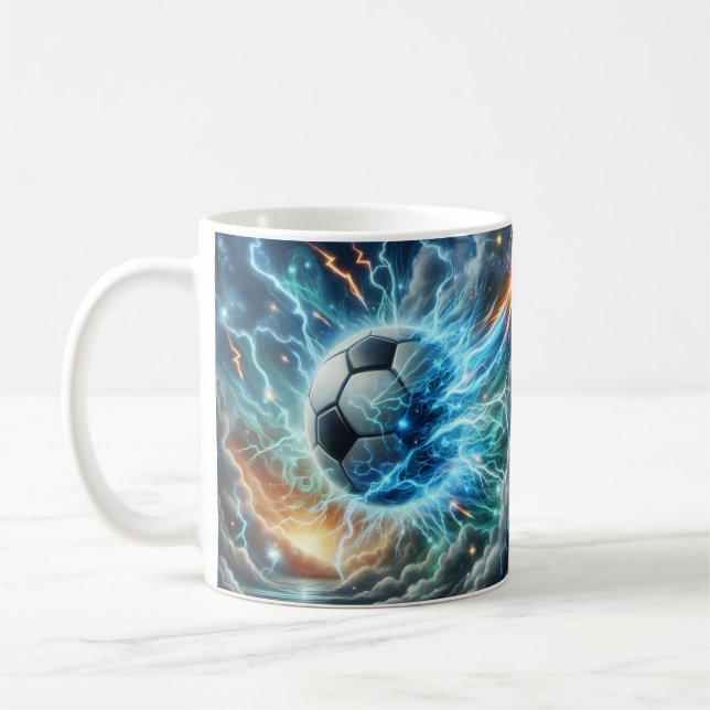 Caneca De Café Relâmpago Azul Elétrico (Esquerda)