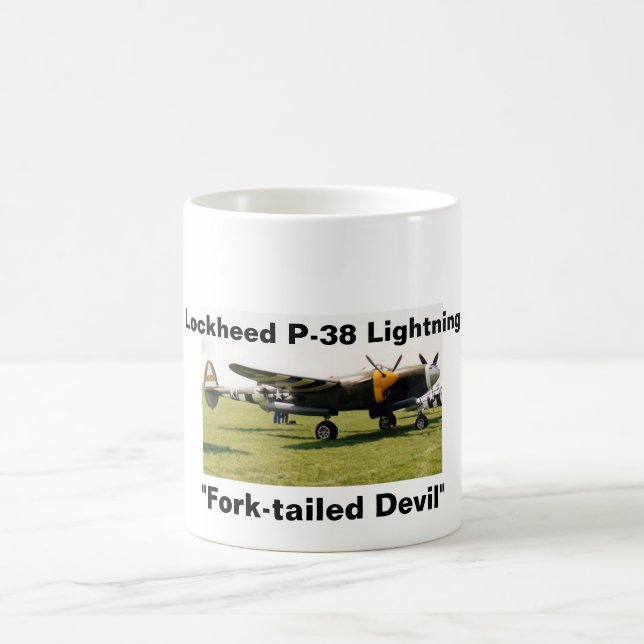 Caneca De Café Relâmpago de Lockheed P-38 (Centro)