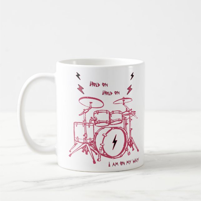 Caneca De Café Relâmpago Ritmico: No Meu Caminho Drum Art Tri-Ble (Esquerda)