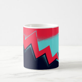 Caneca De Café Relâmpago Vermelho Entre Áreas Azuis Claras e Escu
