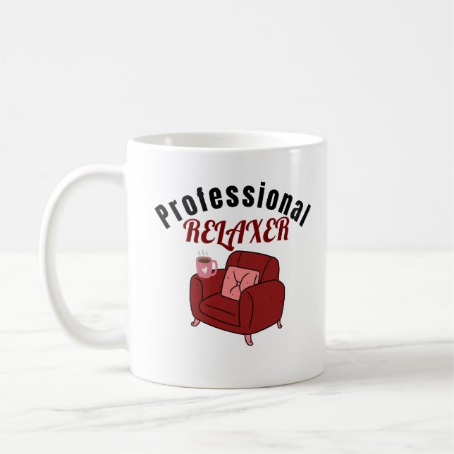 Caneca De Café Relaxador Profissional Design Divertido de Relaxam (Esquerda)