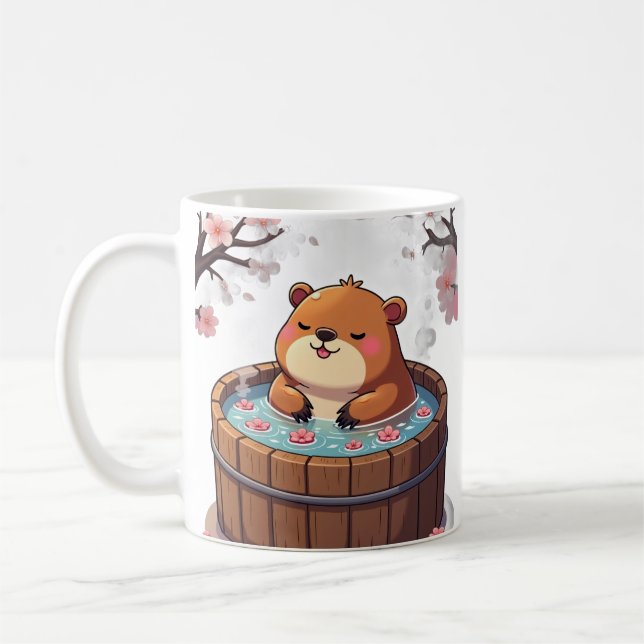 Caneca De Café Relaxamento da Capivara na Banheira de Hidromassag (Esquerda)