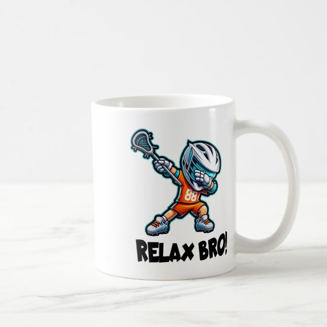 Caneca De Café Relaxe Bro Dabbing Lacrosse Player Funny Lax Graph (Direita)