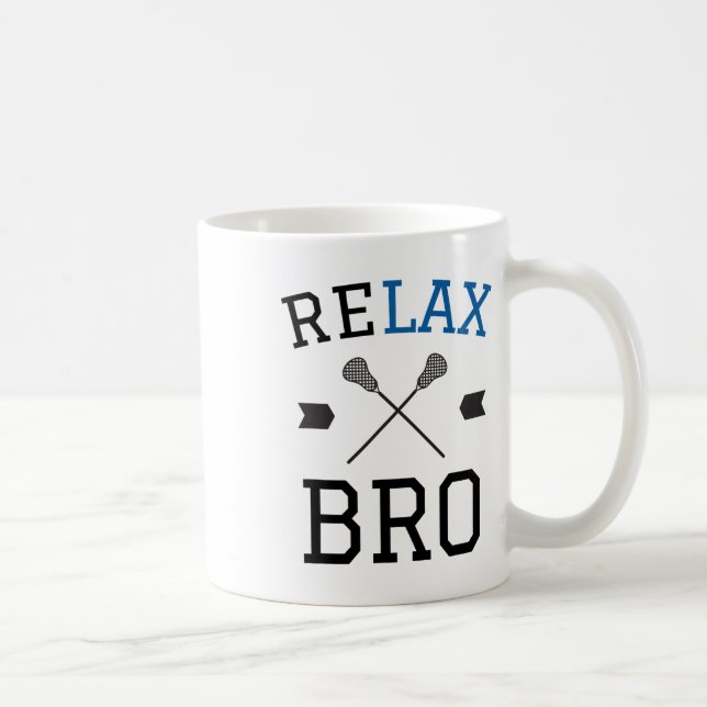 Caneca De Café Relaxe Bro Funny Lax Typografia Lacrosse Gift (Direita)