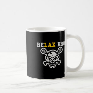 Caneca De Café Relaxe Bro Lax Funny Lacrosse Crânio Crossbones