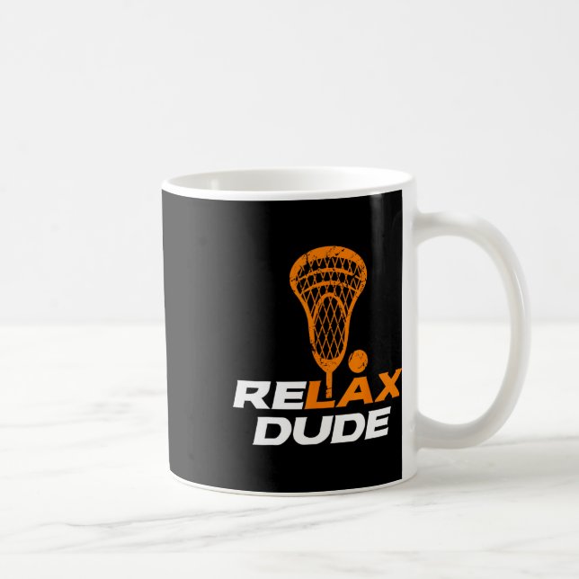 Caneca De Café Relaxe Duo Lacrosse Lax Stick V6 Orange (Direita)