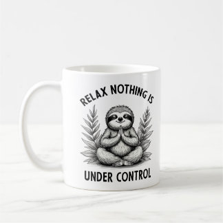 Caneca De Café Relaxe Nada Está Sob Controle Engraçado Lloth Yoga
