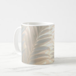 Caneca De Café Relaxing tropical watercolor, white palm leaves