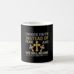 Caneca De Café Religião - Escolha a fé em vez do medo
